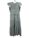 En Saison Size S Green Polyester & Cotton Smocked V Neck Cap Sleeve Dress Green / S