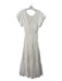 Buru Size XS White Cotton Crochet Lace Tie Detail Tiered Full Length Dress White / XS