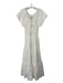 Buru Size XS White Cotton Crochet Lace Tie Detail Tiered Full Length Dress White / XS