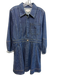Tanya Taylor Size 10 Mid Wash Cotton Denim Collar neck Half Button Dress Mid Wash / 10