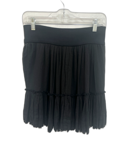 Isabel Marant Size 40 Black Cotton Silk Elastic Waist Front Zip & Button Skirt Black / 40