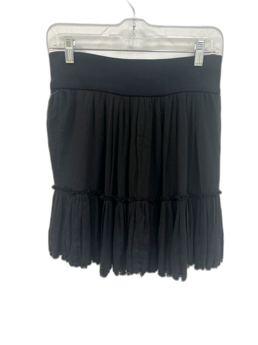 Isabel Marant Size 40 Black Cotton Silk Elastic Waist Front Zip & Button Skirt Black / 40