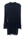 Veronica Beard Size L Navy Viscose Blend Ribbed Detail Collar neck Dress Navy / L
