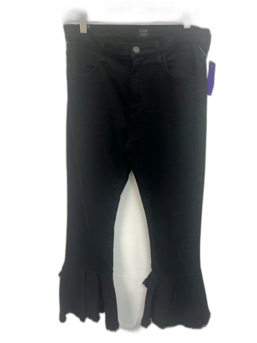 C of H Size 29 Black Denim High Rise Button & Zip Front Tiered & flare Jeans Black / 29