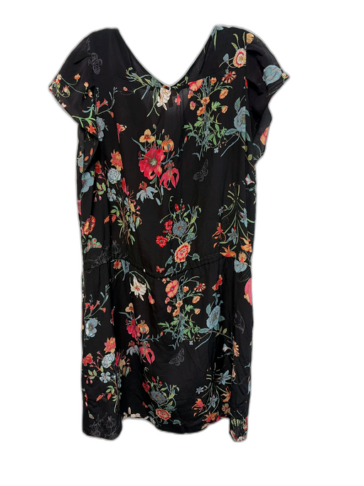 Rebecca Taylor Size 8 Black & Multi Polyester V Neck Sleeveless Dress Black & Multi / 8