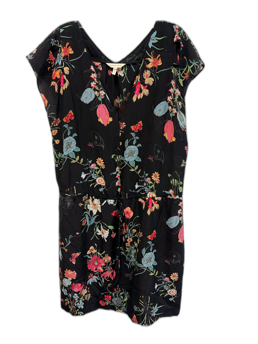 Rebecca Taylor Size 8 Black & Multi Polyester V Neck Sleeveless Dress Black & Multi / 8