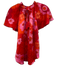 Trina Turk Size M Pink, Red, Orange Polyester Satin Floral Print Top Pink, Red, Orange / M