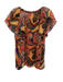 A.L.C. Size 6 Pink, Yellow, Brown Silk Short Sleeve Abstract Print Top Pink, Yellow, Brown / 6