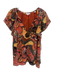 A.L.C. Size 6 Pink, Yellow, Brown Silk Short Sleeve Abstract Print Top Pink, Yellow, Brown / 6