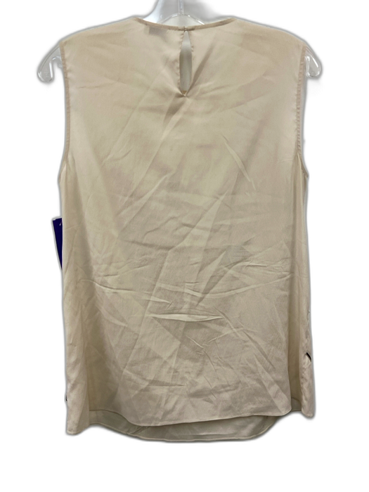 Brunello Cucinelli Size M Beige & Silver Silk Beaded Stripe Sleeveless Tank Top Beige & Silver / M