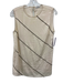 Brunello Cucinelli Size M Beige & Silver Silk Beaded Stripe Sleeveless Tank Top Beige & Silver / M