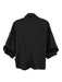 Brochu Walker Size M Black Polyester Blend 1/2 Puff Sleeve Collared Shirt Top Black / M