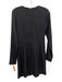 Hutch Size Medium Black Polyester Blend Long Sleeve Ruffles Satin Dress Black / Medium