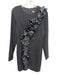 Hutch Size Medium Black Polyester Blend Long Sleeve Ruffles Satin Dress Black / Medium
