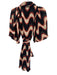 Ciebon Size Medium Black, Red, Cream Polyester Half Sleeve Abstract Print Dress Black, Red, Cream / Medium