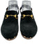 Gucci Shoe Size 38 Black, Brown, Gold Leather Suede Wood Sole Horsebit Clogs Black, Brown, Gold / 38