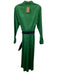 Boden Size 6 Green & Navy Blue Cotton Button Down Pleated Sash Midi Dress Green & Navy Blue / 6