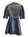 Cinq a Sept Size 10 Navy Blue Viscose PU Leather Zip Sash Mini Dress Navy Blue / 10