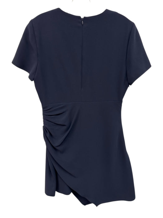 Cinq a Sept Size 8 Navy Blue Triacetate Blend Short Sleeve Ruched side Dress Navy Blue / 8