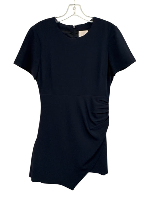 Cinq a Sept Size 8 Navy Blue Triacetate Blend Short Sleeve Ruched side Dress Navy Blue / 8