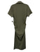 Veronica Beard Size M Olive Green Pique Side Ruching Short Sleeve Midi Dress Olive Green / M