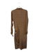 Veronica Beard Size 10 Brown & Cream Silk Blend Side Gather Chevron Dotted Dress Brown & Cream / 10