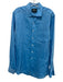 Rodd & Gun Size M Blue Linen Solid Button Up Men's Long Sleeve Shirt Blue / M