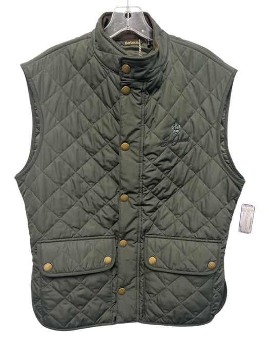 Barbour NWT Size L Green Synthetic Quilted Button Up Vest Men's Jacket Green / L