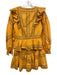 Ulla Johnson Size 4 Yellow & Multi Cotton Long Sleeve Embroidered V Neck Dress Yellow & Multi / 4