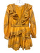 Ulla Johnson Size 4 Yellow & Multi Cotton Long Sleeve Embroidered V Neck Dress Yellow & Multi / 4