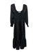 Hill House Size S Black Polyester Taffeta Scoop Neck Smocked Bodice Maxi Dress Black / S