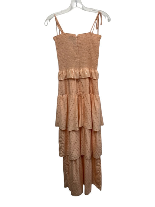 Amanda Uprichard Size S Pink Polyester Sleeveless Tie Shoulder Midi Dress Pink / S