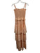Amanda Uprichard Size S Pink Polyester Sleeveless Tie Shoulder Midi Dress Pink / S