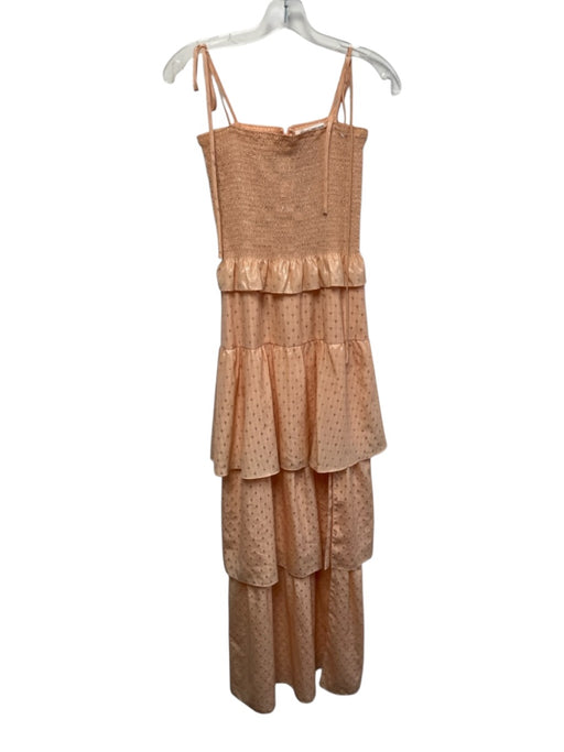 Amanda Uprichard Size S Pink Polyester Sleeveless Tie Shoulder Midi Dress Pink / S