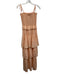 Amanda Uprichard Size S Pink Polyester Sleeveless Tie Shoulder Midi Dress Pink / S
