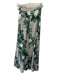 Haute Rogue Size S Green White Beige Polyester Floral & Stripes Midi Skirt Green White Beige / S