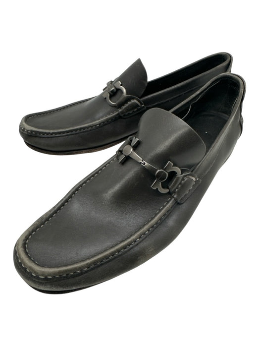 Ferragamo Shoe Size 9.5 AS IS Gray Leather Solid Dress Men's Shoes Gray / 9.5