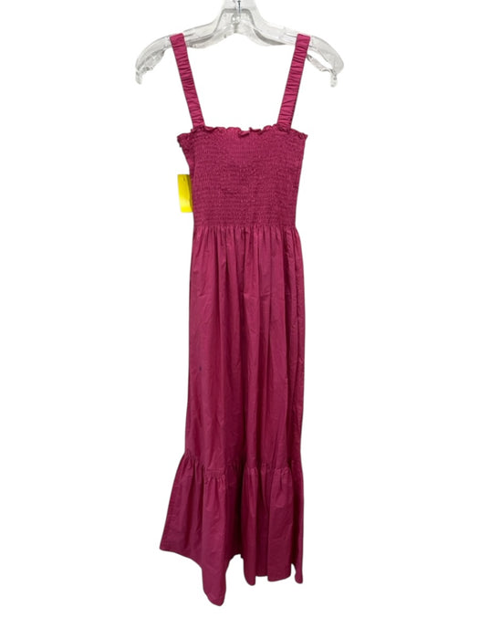 Hill House Size S Rasberry Pink Cotton Sleeveless Smocked Bust Pockets Dress Rasberry Pink / S