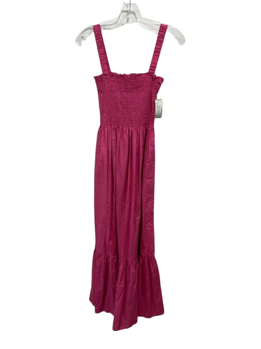 Hill House Size S Rasberry Pink Cotton Sleeveless Smocked Bust Pockets Dress Rasberry Pink / S