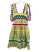 Celia B Size Est S Green, Yellow, White Cotton Sleeveless Floral A line Dress Green, Yellow, White / Est S