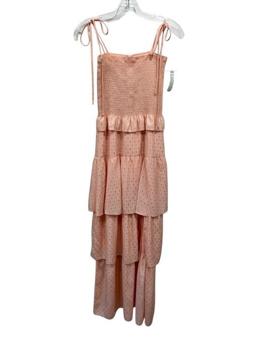 Amanda Uprichard Size S Pink & Silver Polyester Spaghetti Strap Geometric Dress Pink & Silver / S