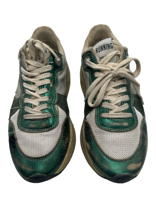 Golden Goose Shoe Size 37 Green, White & Baby Blue Leather metalic Sneakers Green, White & Baby Blue / 37