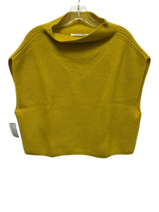 By Anthropologie Size S Chartreuse Green Cashmere Sleeveless Rib Knit Sweater Chartreuse Green / S