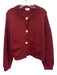 Jigsaw Size M Rust Red Cotton & Polyamide Chunky Knit Buttons Pockets Cardigan Rust Red / M