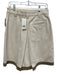 Tory Burch Size 4 Cream & Green Cotton & Leather Denim Side Zip Pleat Skirt Cream & Green / 4