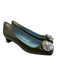 Frances Valentine Shoe Size 7B Olive Green Patent Leather Faux Gem Pumps Olive Green / 7B