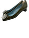 Frances Valentine Shoe Size 7B Olive Green Patent Leather Faux Gem Pumps Olive Green / 7B