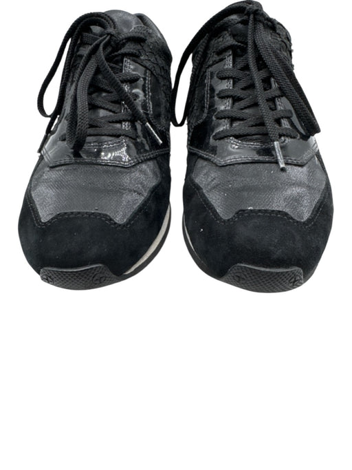 Alexander Wang Shoe Size 39 Black Leather Lace Up Low Top Fabric Block Sneakers Black / 39