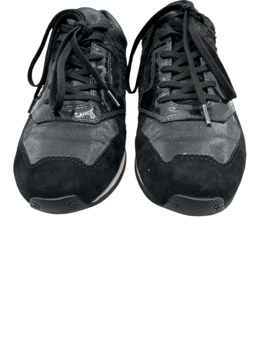 Alexander Wang Shoe Size 39 Black Leather Lace Up Low Top Fabric Block Sneakers Black / 39