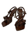 Bottega Veneta Brown & Black Leather Knot Square Toe Slingback Curved Heel Pumps Brown & Black